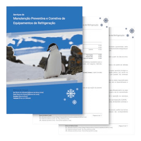 Modelo de Proposta<br>de Equipamentos de Refrigeração