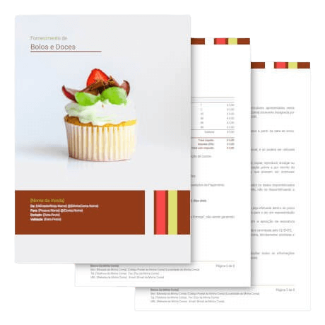 Modelo de Proposta<br>de Bolos e Doces